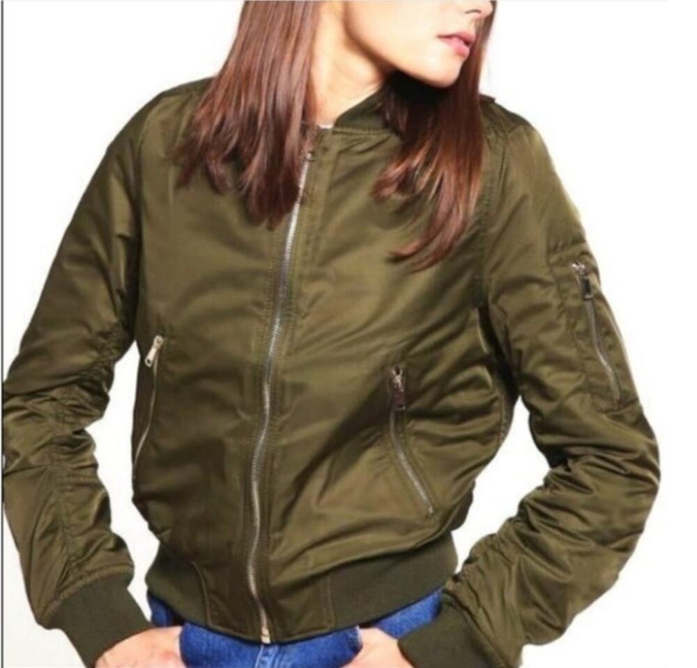 TopShop Bomber Jacket, Army/Olive Green, Women's 12, NWOT